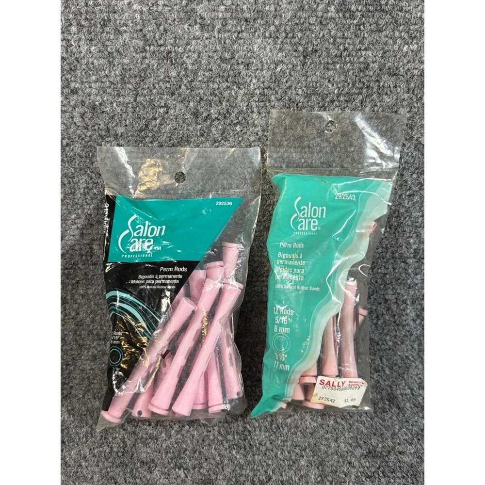 Vintage Salon Care Professional Pink Perm Rods 5/16